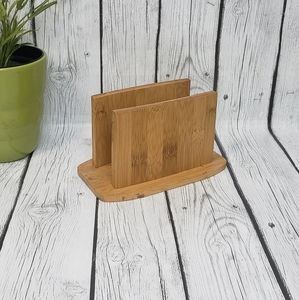Pomerantz Bamboo Wood Concave Letter or Napkin Holder